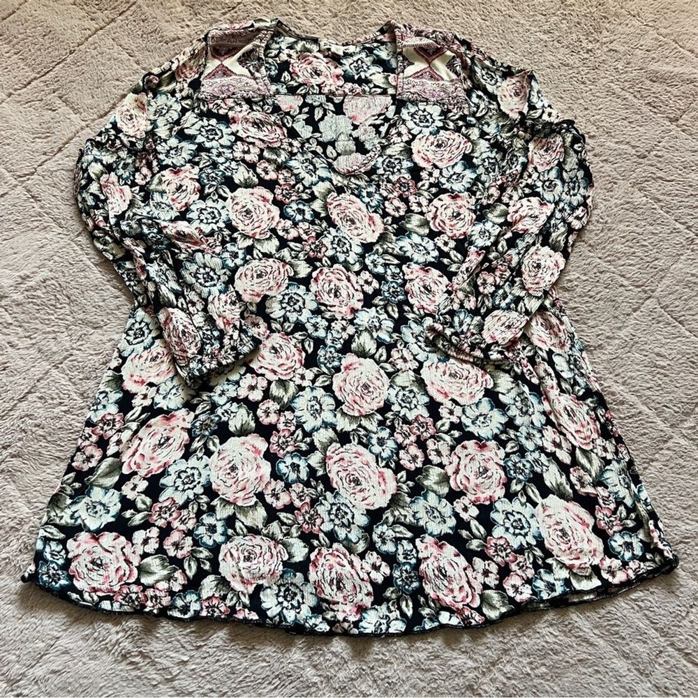 Billabong Floral Tunic Cottage Fairy Festival Preppy Coquette Peasant Size S